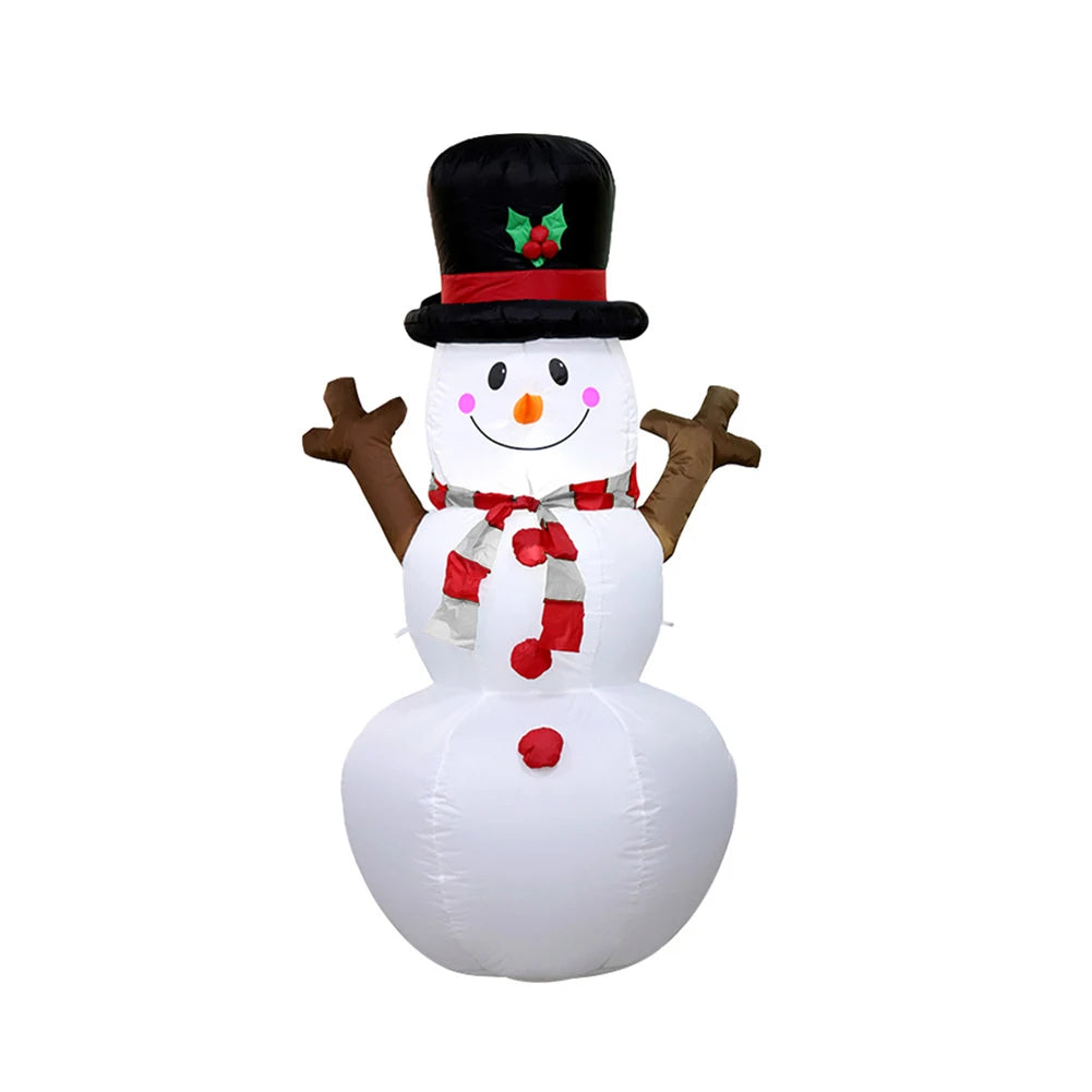 Inflatable Twig Snowman Ornament with LED Light Snowman Dolls Decor for Xmas Garden Party Decor