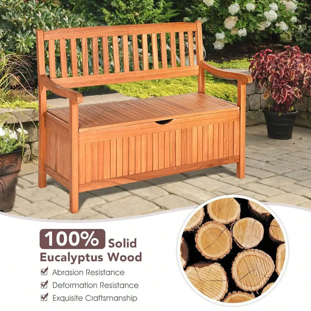 33 Gal Outdoor Storage Bench Deck Box Patio Storage Loveseat