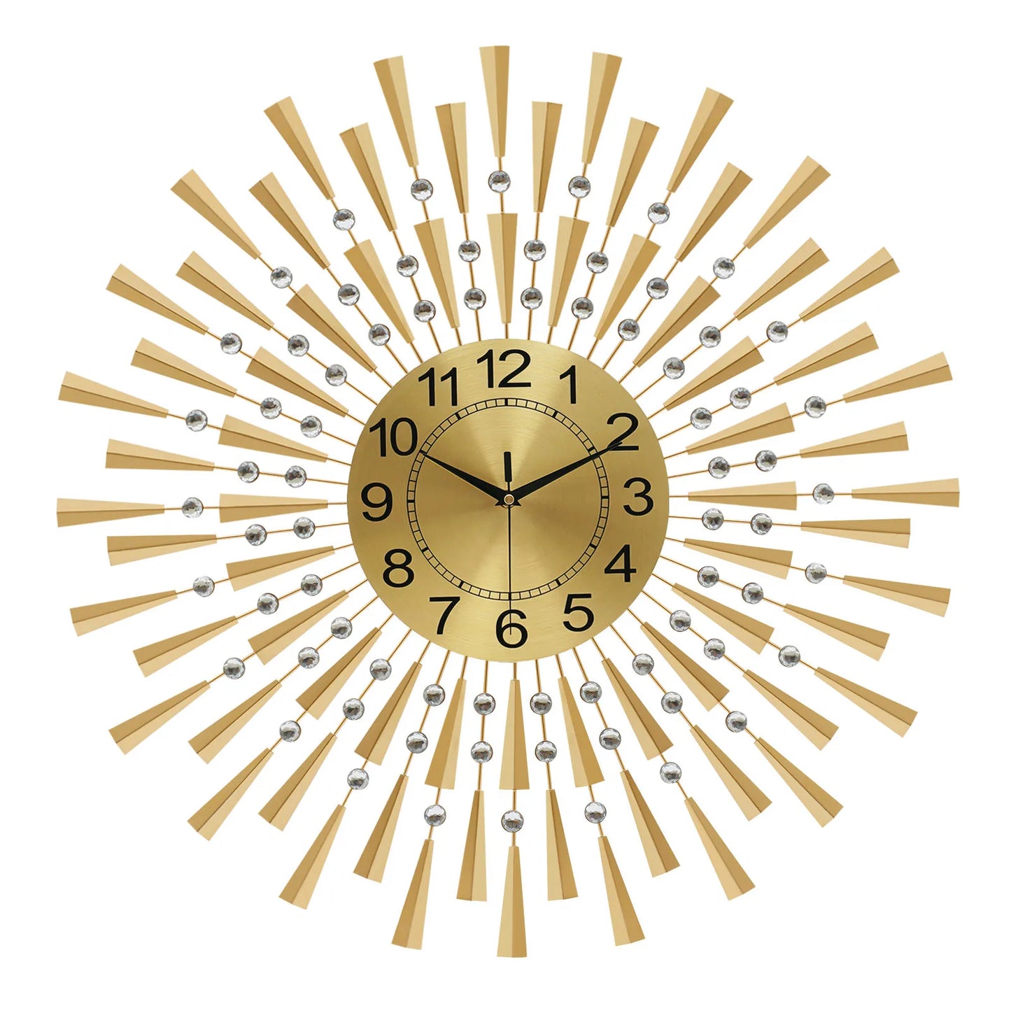 27.6 Inch Gold Retro Decorative Wall Clocks Silent Wall Clock Decor for Office Bedroom