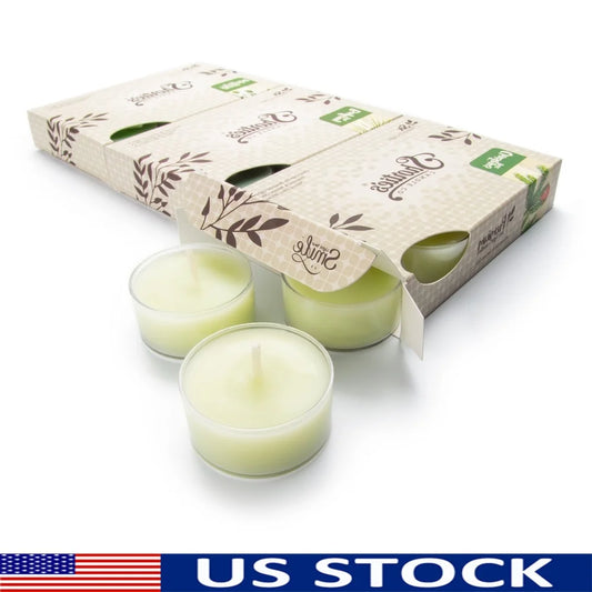 Pine Tealight Candles Scented Variety Pack 18 Pack Natural Fiber Wick Long Burn Time Bayberry Fir Mistletoe Aromatherapy