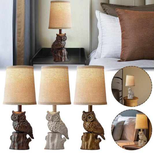 Modern Animal Owl LED Table Lamp Nordic Bedroom Night Light Living Room Table Lamp Resin Industrial Decorative Lighting Fixture (Multiple colors)