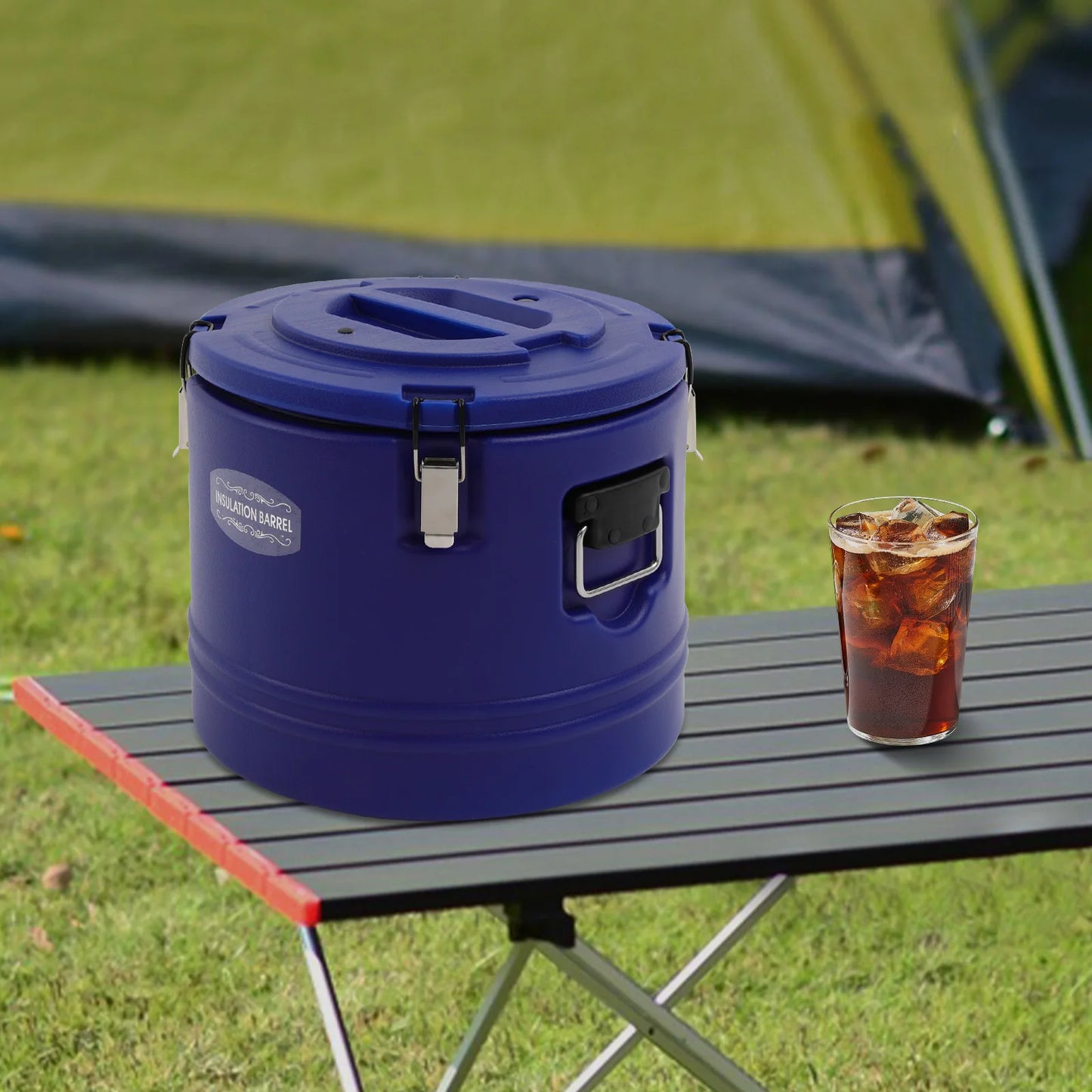 Round Commercial Insulated Bucket, 30L/31.7Qt Portable Insulated Soup Container Seal in Freshness, for Family Picnics Gatherings