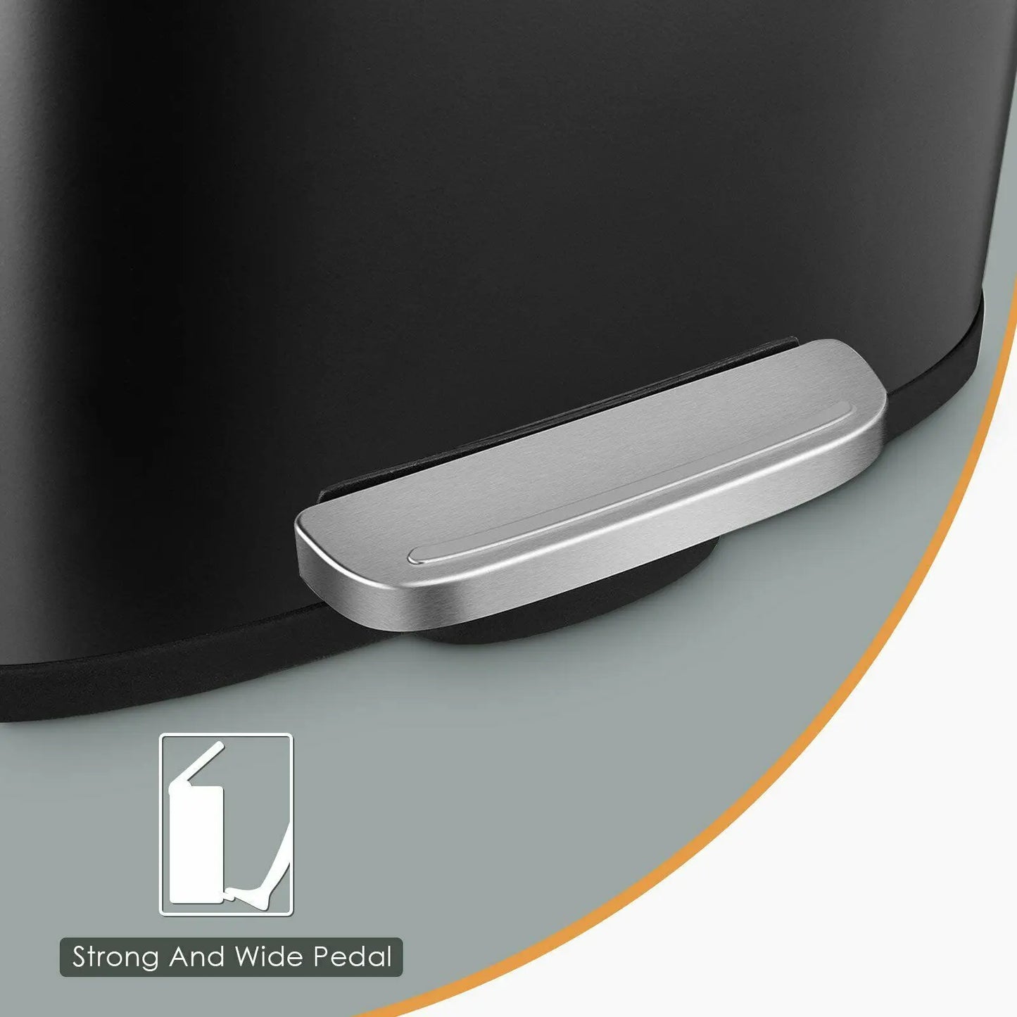 Homfa 30L Stainless Steel Step Trash Can Kitchen Garbage Can W/ Soft Close, Black,White, Silver, Gray, Red +