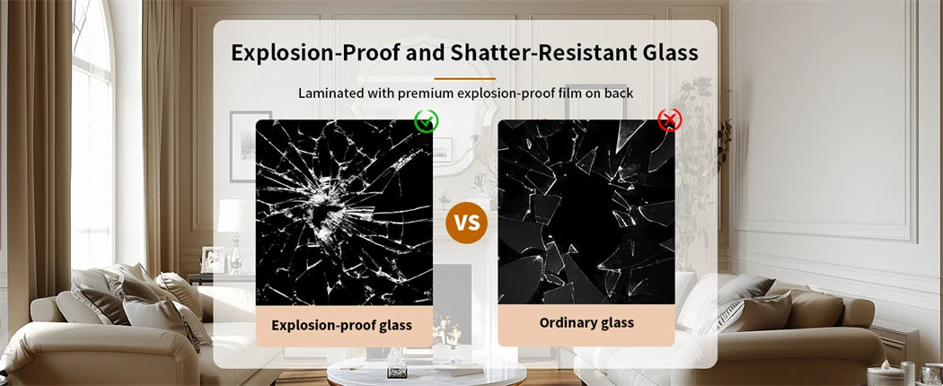 Large Wall Mirror Modern Decorative Mirror Flower Shaped Accent Mirror Beveled Golden Rim for Hallway Living Room Bedroom