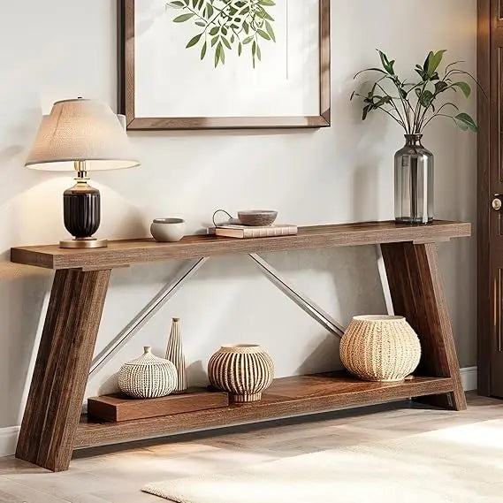 Tribesigns 70.9 Inches Extra Long Sofa Table Behind Couch, Industrial Entryway Console Table with Storage for Hallway, Entry.