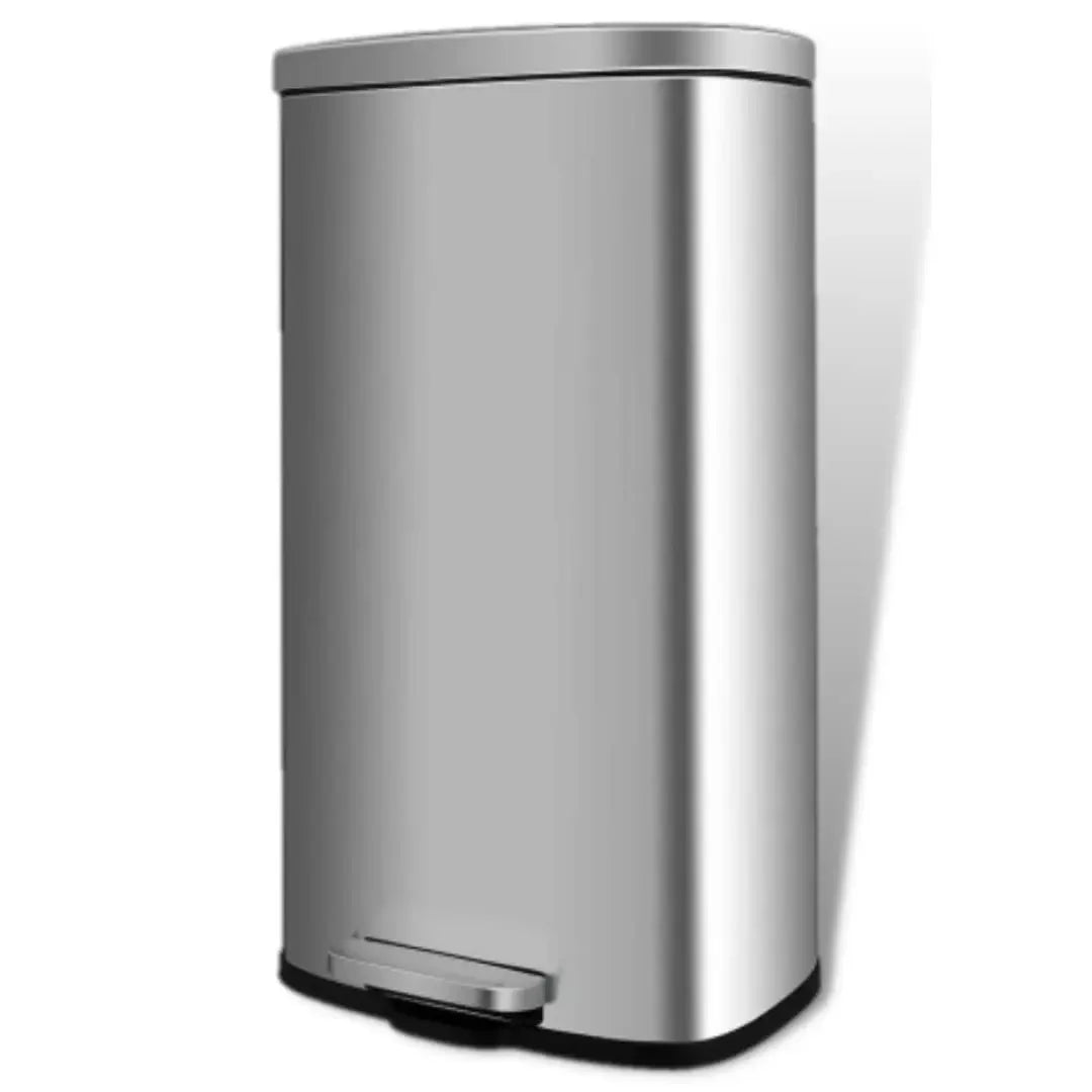 Homfa 30L Stainless Steel Step Trash Can Kitchen Garbage Can W/ Soft Close, Black,White, Silver, Gray, Red +