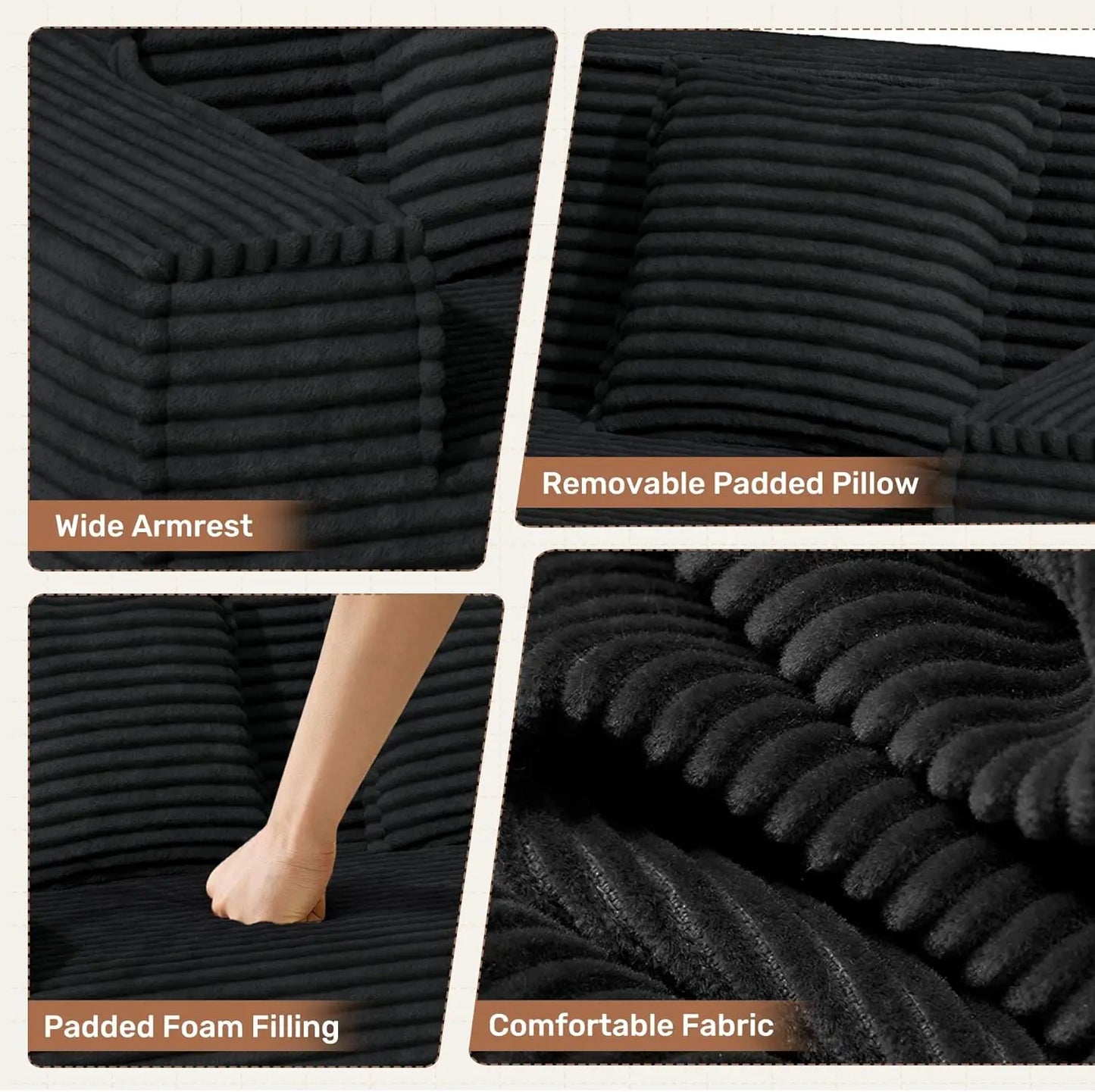 75'' Cloud Loveseat Sofa, No Assembly Required Comfy Deep Seat Couches 1 pcs for Living Room, Bedroom, Apartment