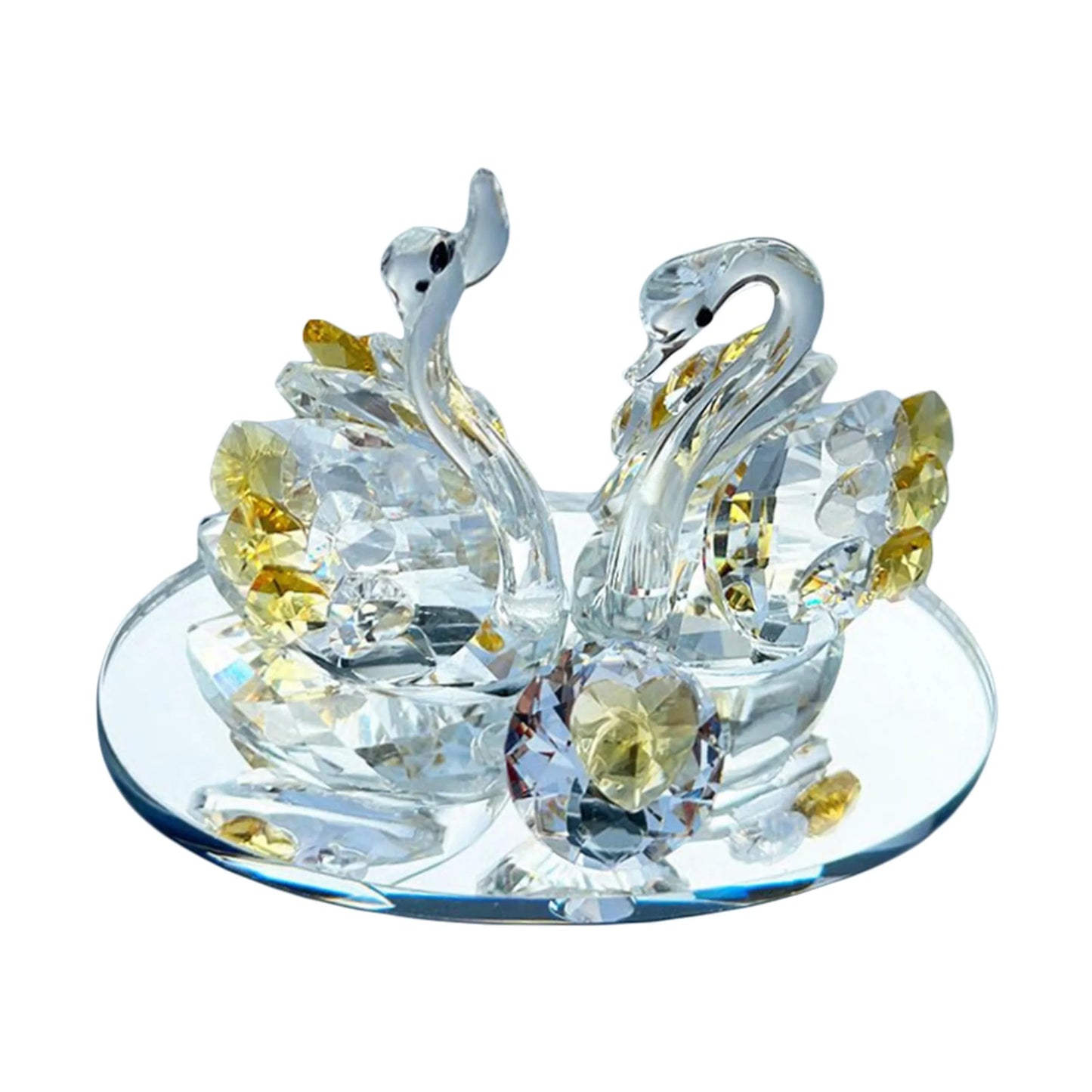 Elegant Crystal Lovebirds Figurine Set for Valentine s Day Home Decor and Holiday Party Centerpiece Display