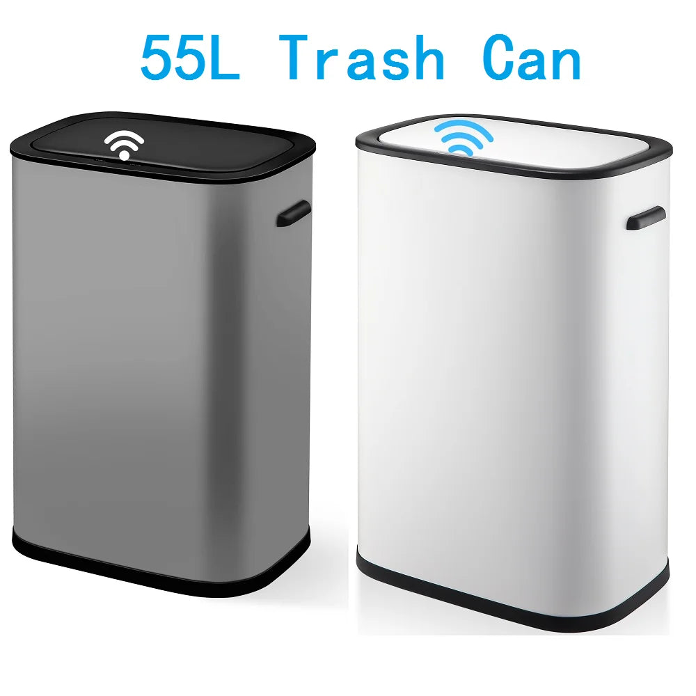 Automatic Trash Can with Lid,14.5 Gallon Smart Trash Can, 55L Motion Sensor Trash Can (use 13 gallon garbage bags)