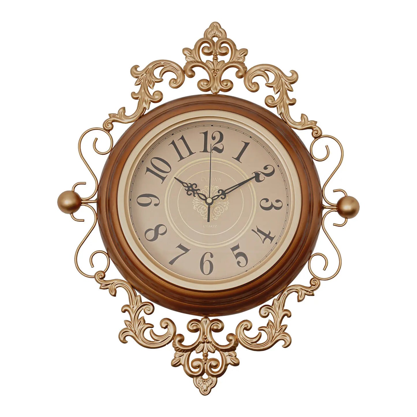 16*19in Indoor Retro Wall Clock Battery Operated Home Office Wall-Mounted Clock