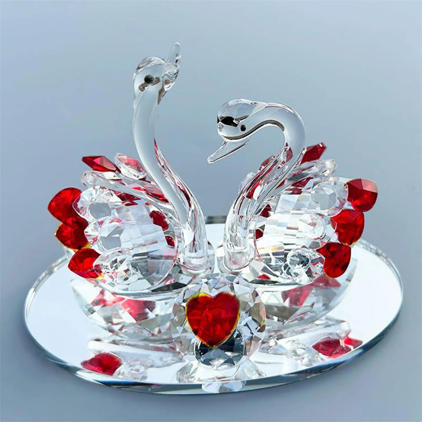 Elegant Crystal Lovebirds Figurine Set for Valentine s Day Home Decor and Holiday Party Centerpiece Display