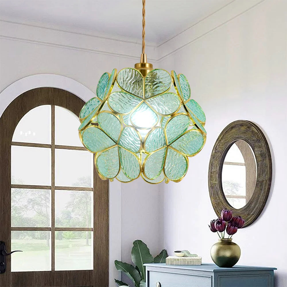 Modern Pendant Light Flower Lantern Crystal Kitchen Island Hanging Ceiling Lamp Fixture Living Room Dining Home Decor