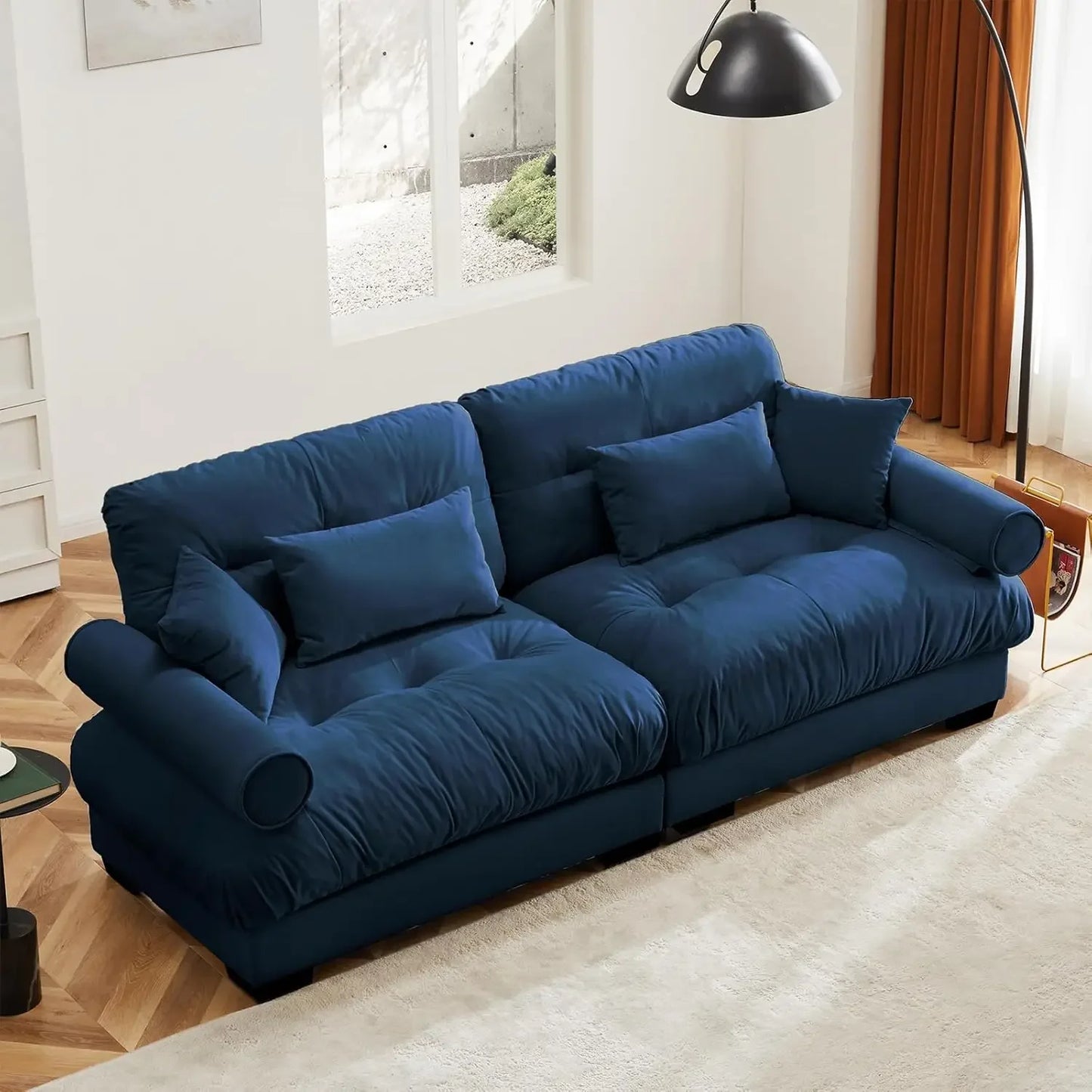 Loveseat Sofa, Seater Modular Sectional Sofa, Large Sectional Couches for Living Room, Fluffy Couch Set,Love Seat, Velvet Cloud