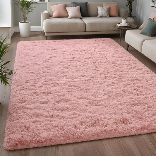 Fluffy Rug Indoor Plush Soft Carpet for Living Room Anti-Skid Durable Area Rug for Girls Bedroom Kids Room Carpets. (Multiple colors and sizes)