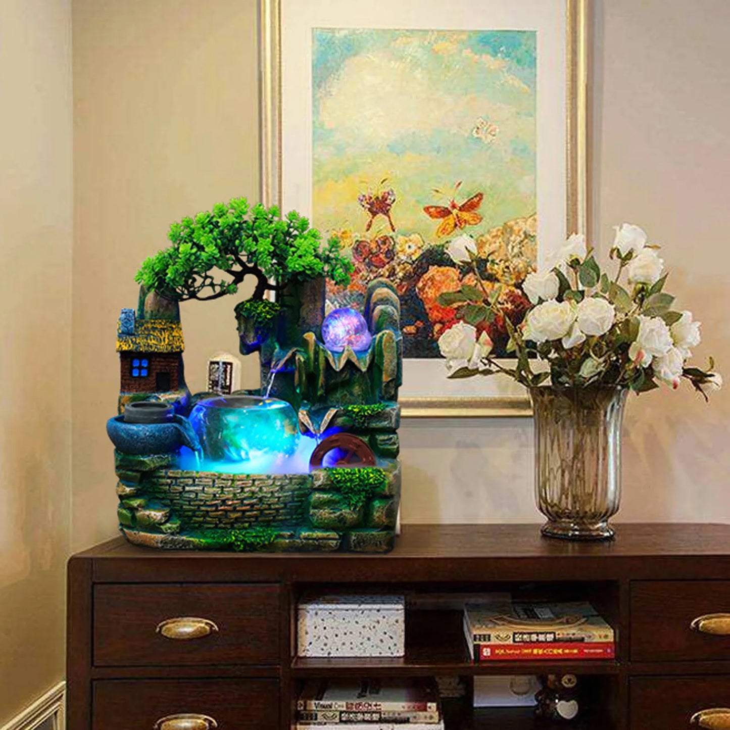 Desktop Fountain Waterfall Indoor Decor Landscape Rockeries Crafts Ornaments New