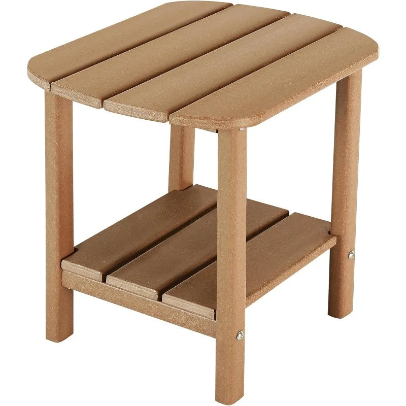 Teak Double Adirondack Side Table, Weather Resistant for Pool and Patio