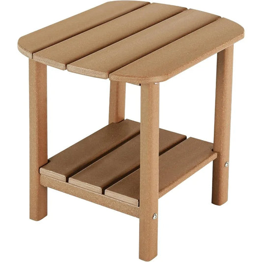Teak Double Adirondack Side Table, Weather Resistant for Pool and Patio