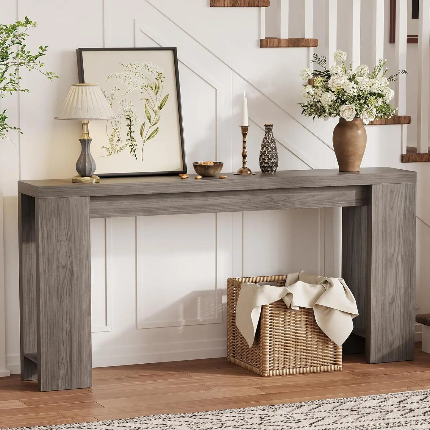 Farmhouse Narrow Console Table 70.9 Inch, Rustic Long Sofa Table Behind Couch, Entryway Table for Hallway & Living Room (Multiple colors)