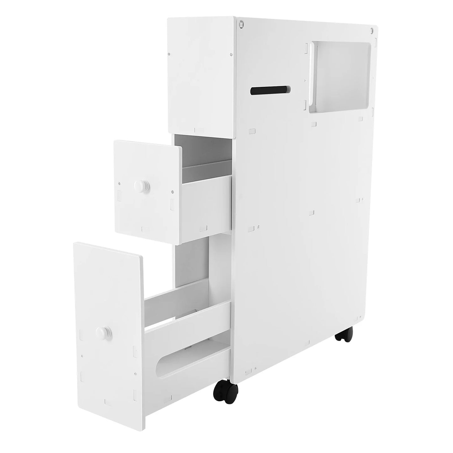 Bathroom Storage Cabinet with Brake Universal Wheel, Movable&Lockable, Large Capacity User-friendly for Bathroom Toilet & Bedroom