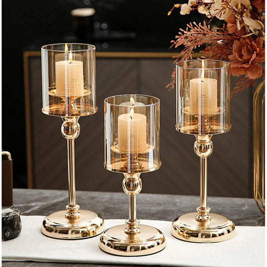 Nordic Romantic Candle Holders Light Luxury Decoration Western Dining Living Room Candlestick Candle Decoration Home