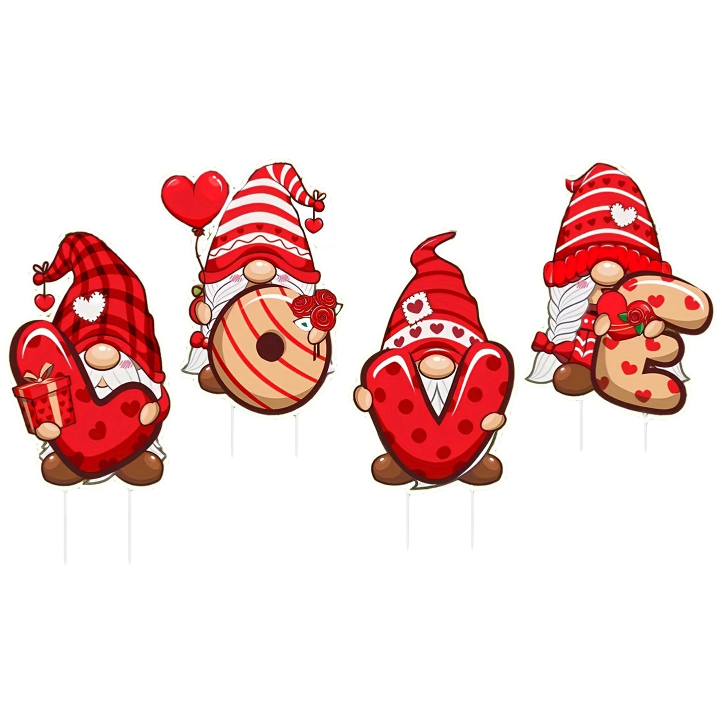 Romantic Valentine s Day Outdoor Decor Adorable Cupid Garden Stakes Heart-Shaped Yard Signs and Love Bird Ornaments for Lawn