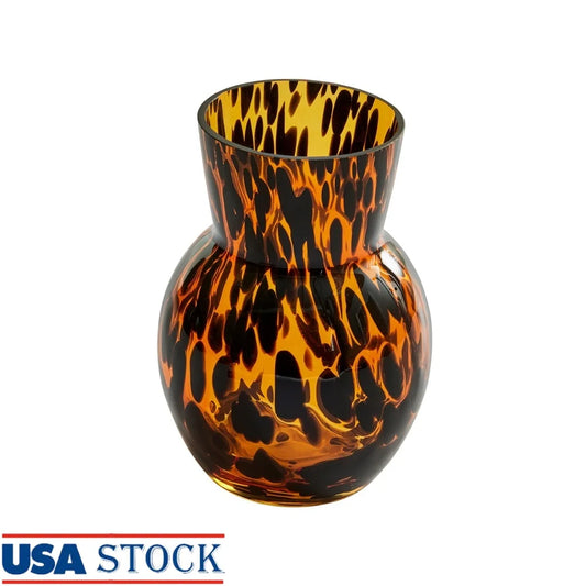 Tortoise Glass Vase Unique Decorative Round Design Ideal Fresh or Dried Flowers Perfect Home Decor Table Centerpiece