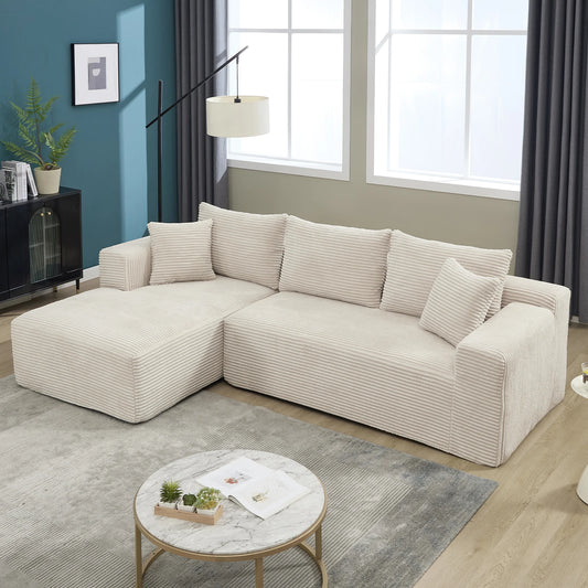 Wholesale L Shaped Cloud Couch 107 Inch Plush Sectional Sofa with Chaise Minimalist Living Room Furniture (Multiple colors)
