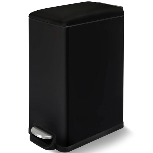 13.2 Gal Slim Kitchen Trash Can with Lid, 50L Stainless Steel Garbage Can,Large Kitchen Rubbish Can, Step Trash Bin w/Foot Pedal (Multiple colors)
