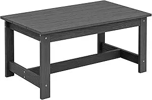 HDPE Patio Furniture Set, 6 Pieces Outdoor Sectional Sofa Set, All-Weather Wood-Like Outdoor Sofa Couch with Coffee Table