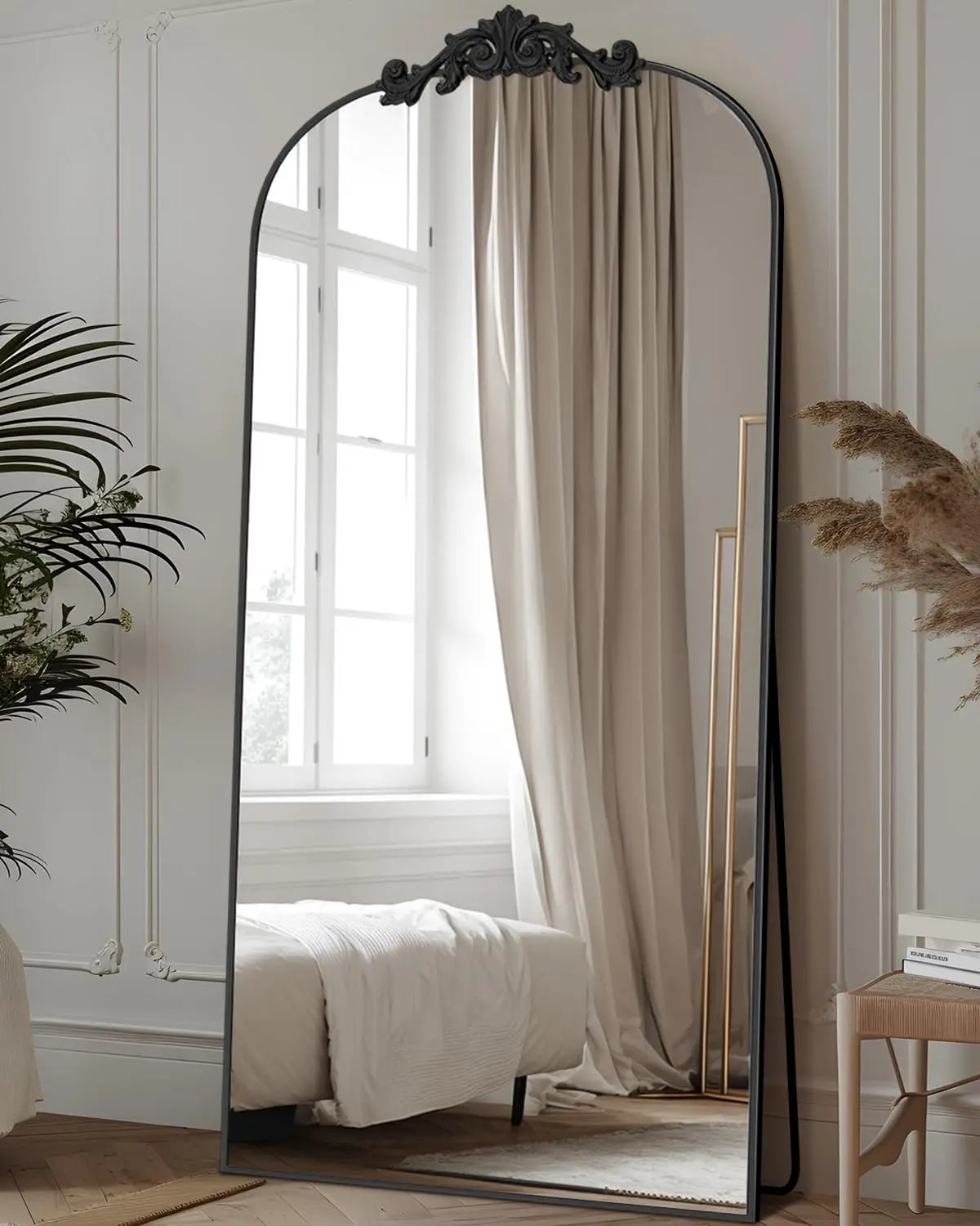 Antok Full Length Mirror, 71"x28" Floor Mirror with Carved Standing Halling for Bedroom Living Room Cloakroom