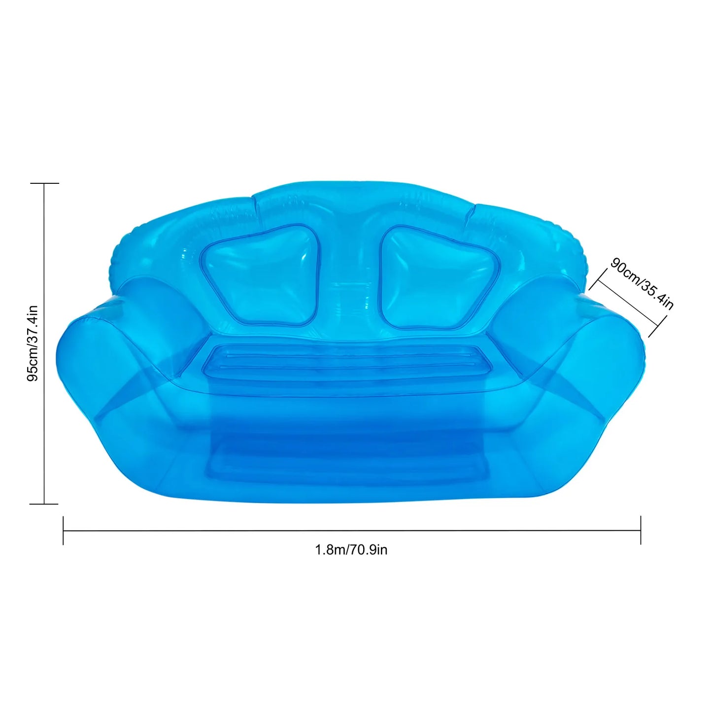 Inflatable Sofa Seat Clear/Green/Red/Blue Pvc Portable Air Sofa Camping Yard Outdoor Home Inflatable Couch with 3 Valve