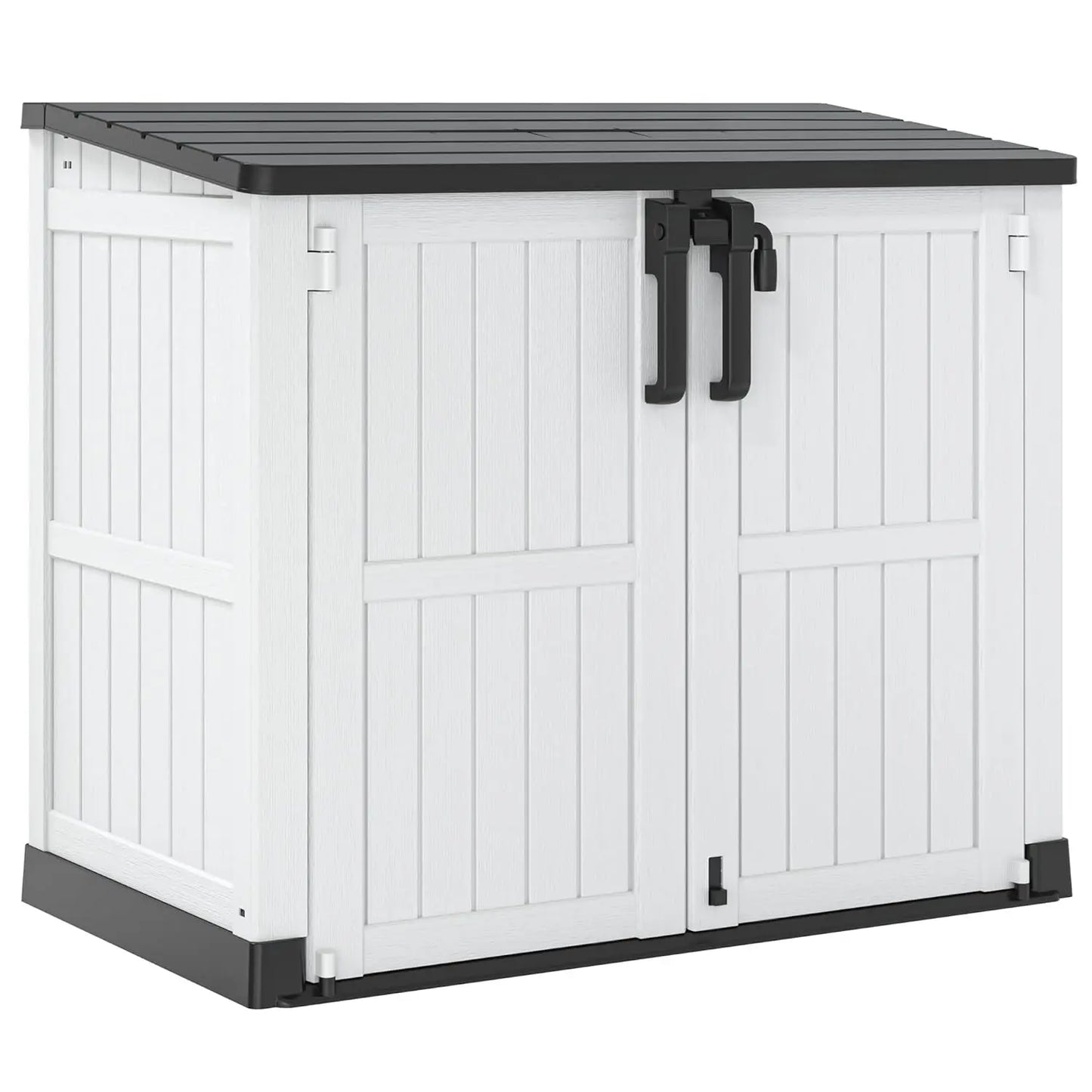 36 CuFt Lockable Resin Outdoor Storage Cabinet Horizontal Shed Waterproof Backyard Patio