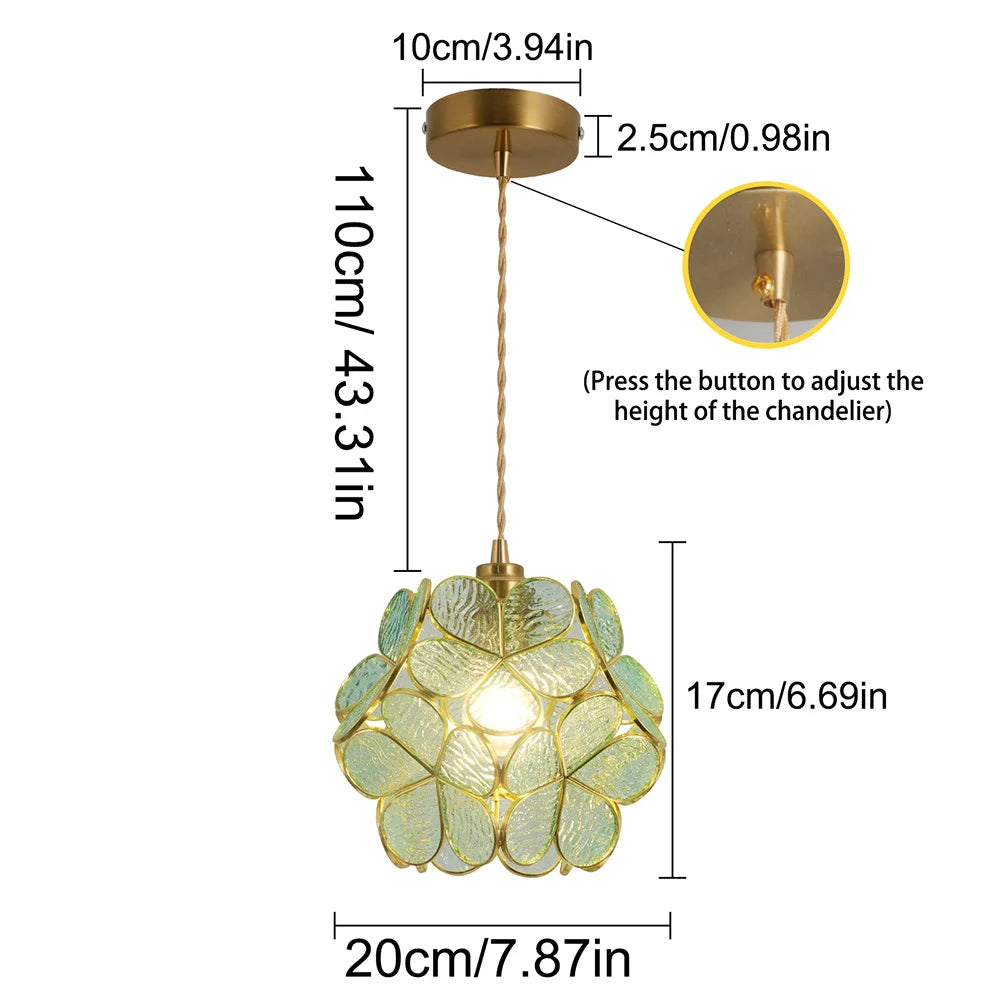 Modern Pendant Light Flower Lantern Crystal Kitchen Island Hanging Ceiling Lamp Fixture Living Room Dining Home Decor