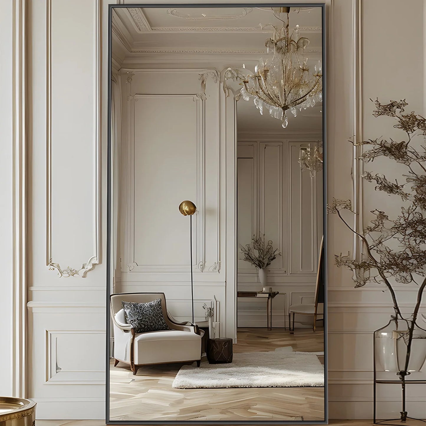 Full Length Mirror, 78"x38" Floor Mirror with Stand, Hanging Mounted Mirrors for Bedroom, Living Room, Dining Room