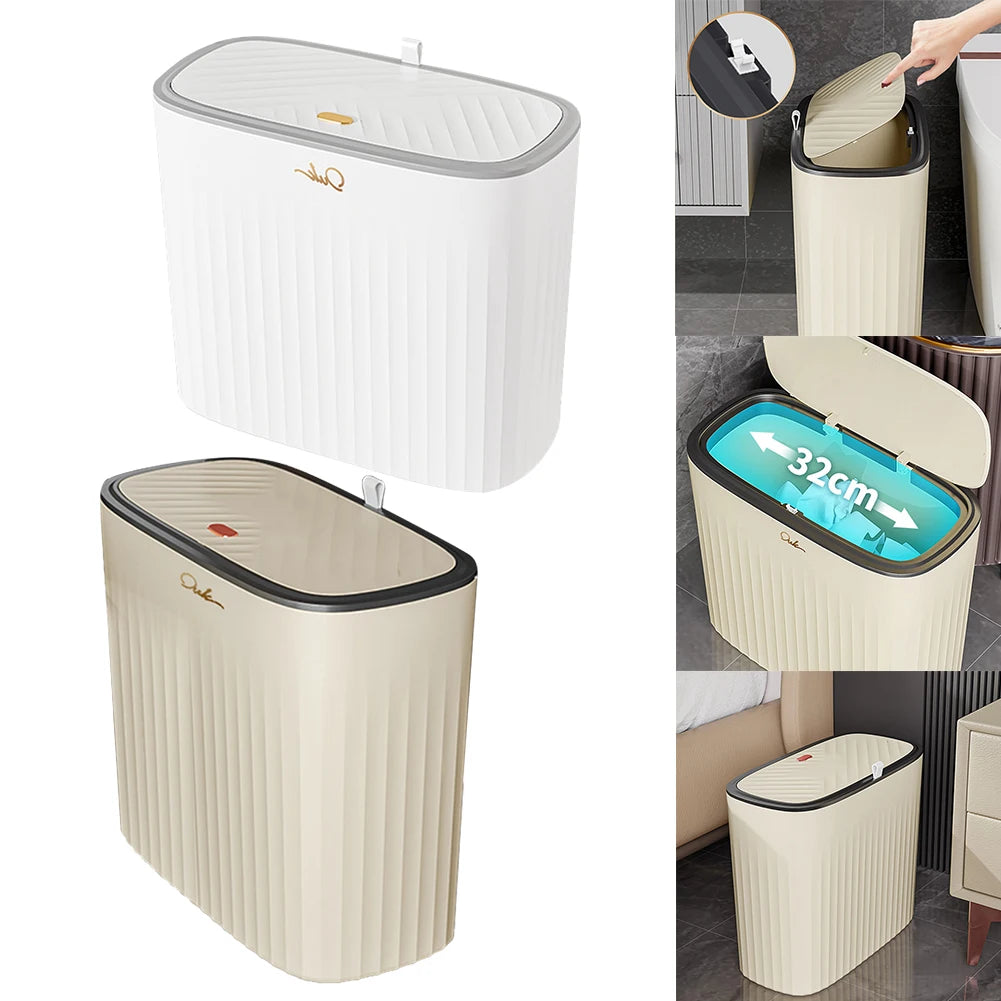 Kitchen Trash Bin 12L Bathroom Touch Trash Can In The Toilet Smart Garbage Bucket Waste Bins Dustbin Smart Trash Can Household