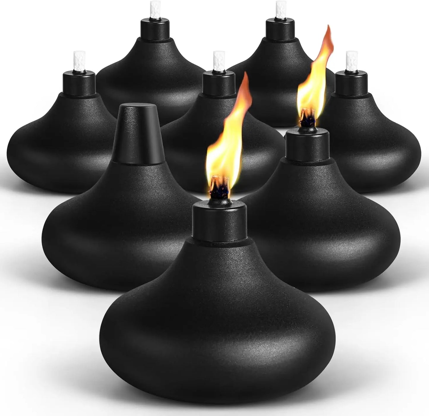 6 Pack Metal Tabletop Torches, 24.5 Ounces Citronella Outdoor Torches, Inflatable Flame Torches for Party Landscape Decorations