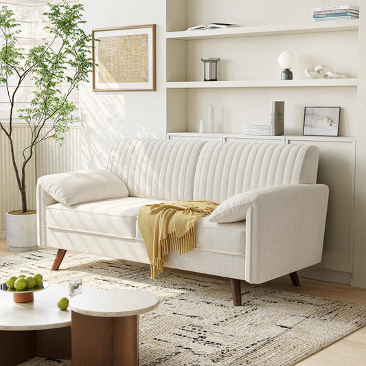64.5" Loveseat Sofa, Chenille Loveseat, Small Couch for Living Room, Deep Seat Love Seat Comfy Couches for Small Spaces (Multiple colors)